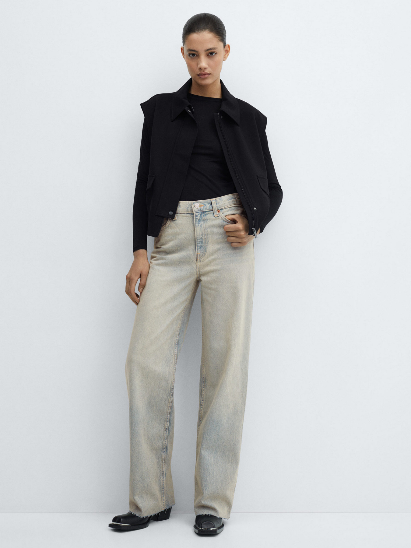 Широкие джинсы MANGO Denver модель 67045142_DC Фото