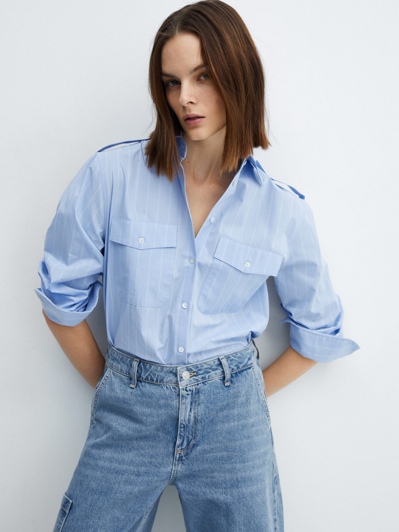 Широкие джинсы MANGO Cargo модель 67094062_TM Фото