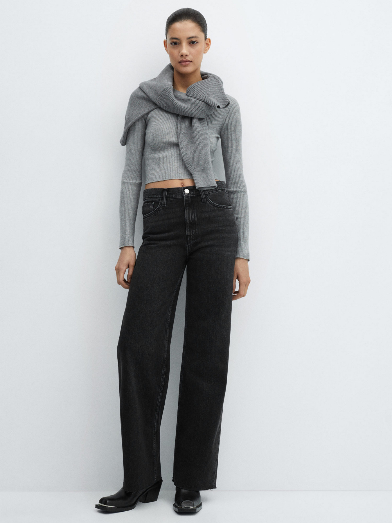 Широкі джинси MANGO Denver модель 67033262_TN Фото