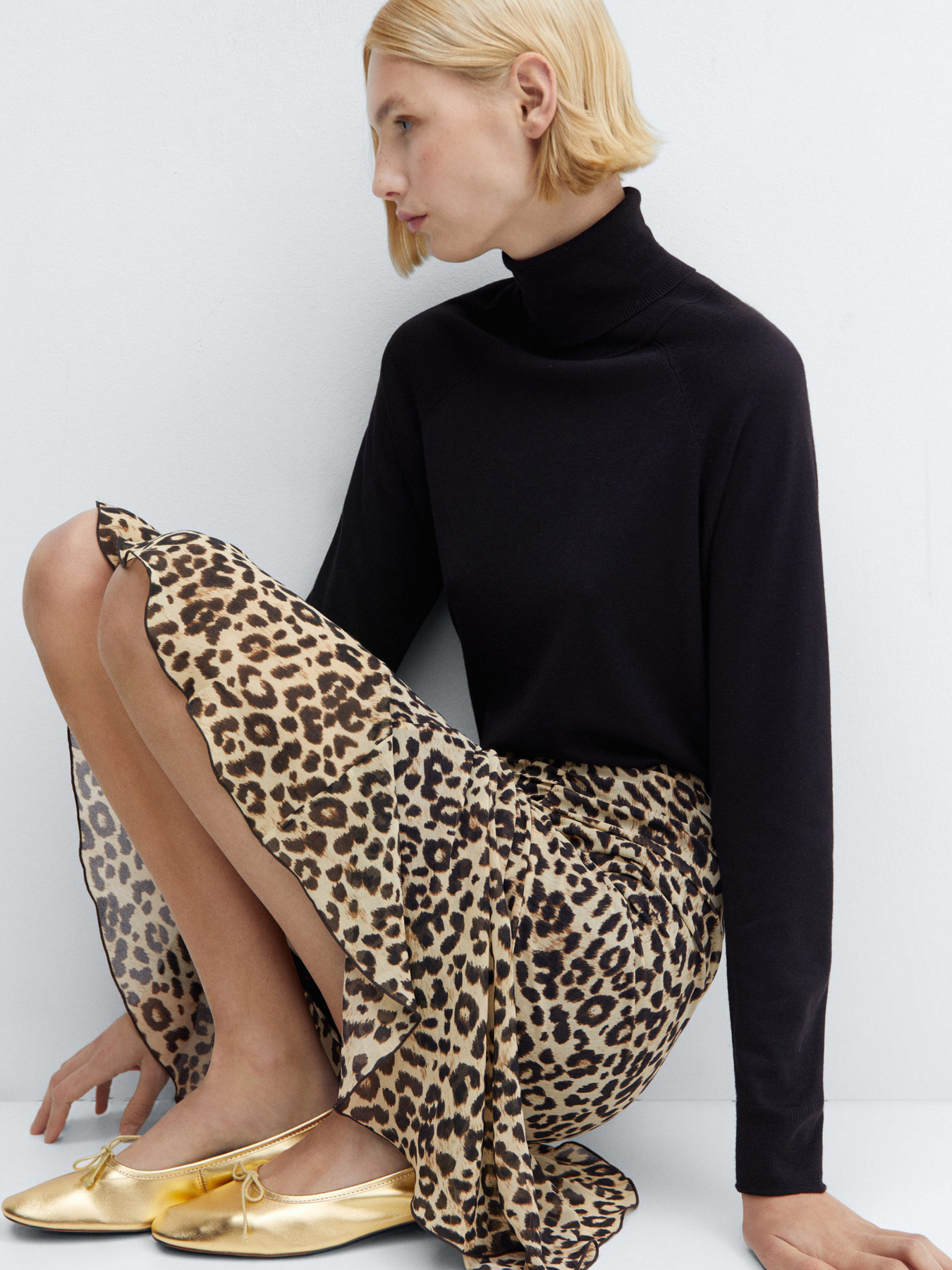 Юбка миди MANGO Leo модель 67084029_99 Фото