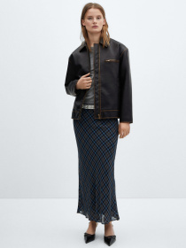 Куртка кожаная MANGO Napoli модель 67044787_30 Фото