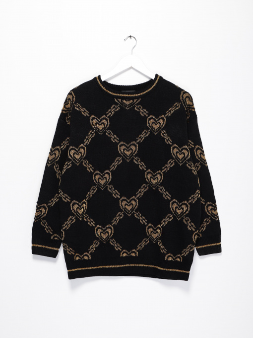 Джемпер Monki модель 0450294_чорний з золотим Фото