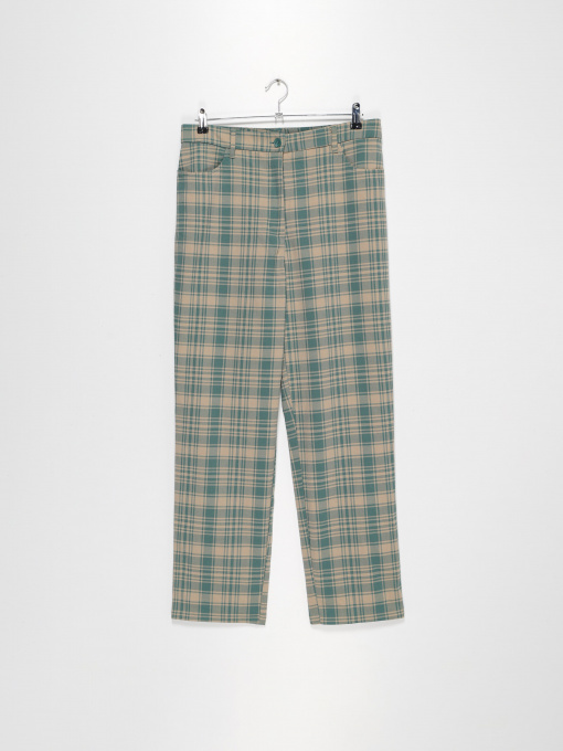 Брюки повседневные Monki модель 0873804_бежевий з зеленим Фото