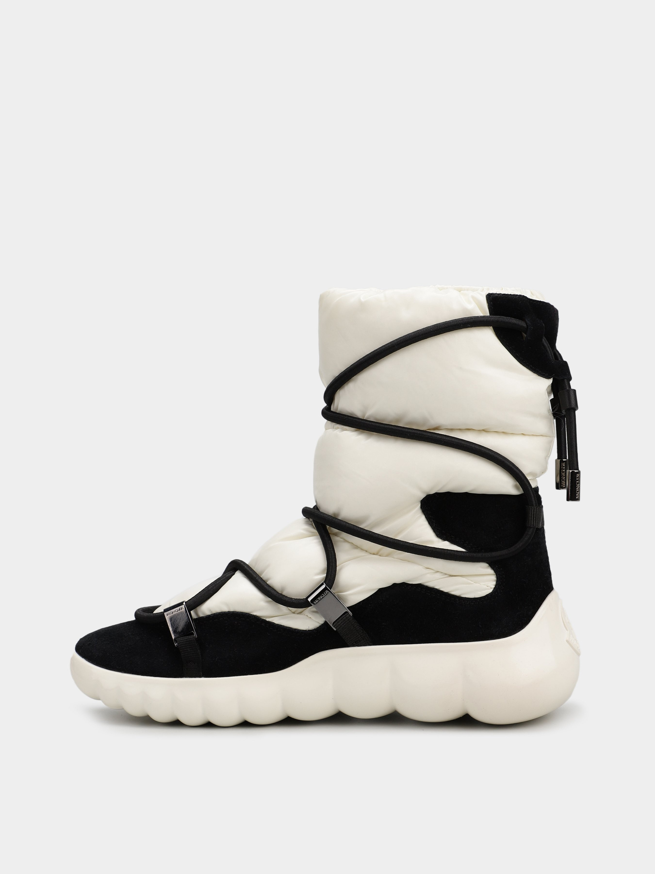 Сапоги дутики Moncler модель 12112101_білий з чорним Фото