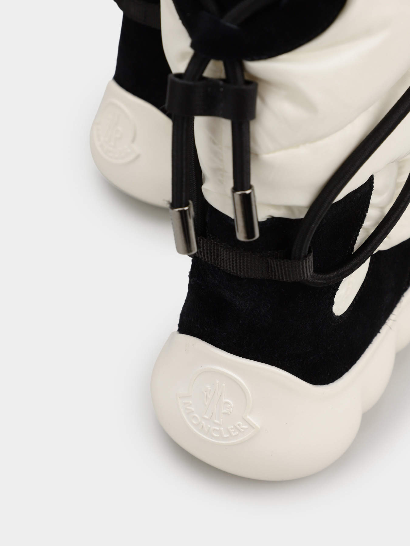 Сапоги дутики Moncler модель 12112101_білий з чорним Фото
