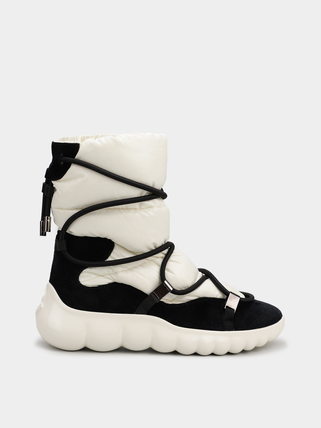 Сапоги дутики Moncler модель 12112101_білий з чорним Фото