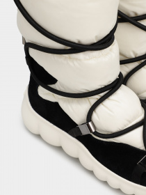 Сапоги дутики Moncler модель 12112101_білий з чорним Фото