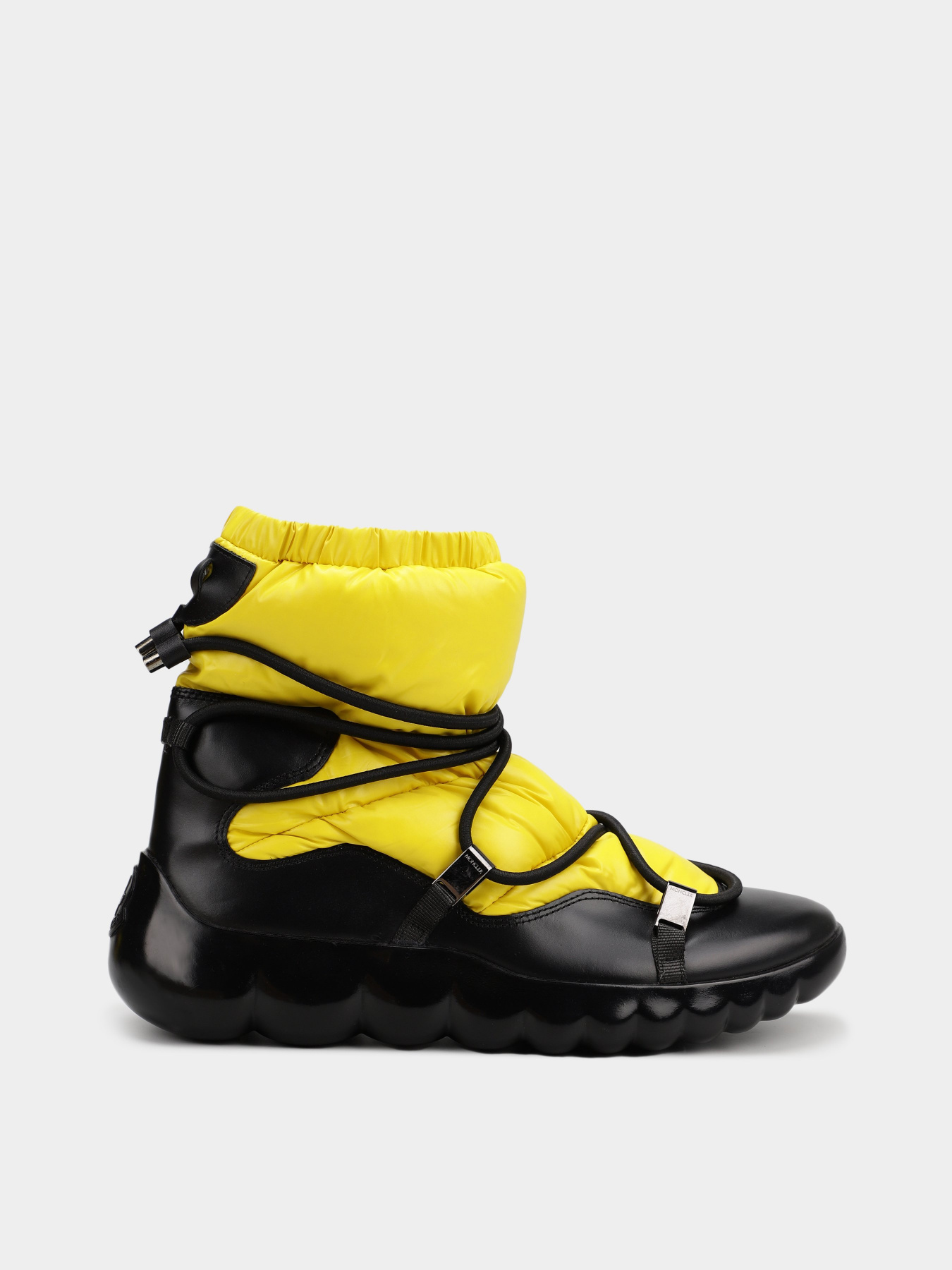Сапоги дутики Moncler модель 12112091_жовтий з чорним Фото