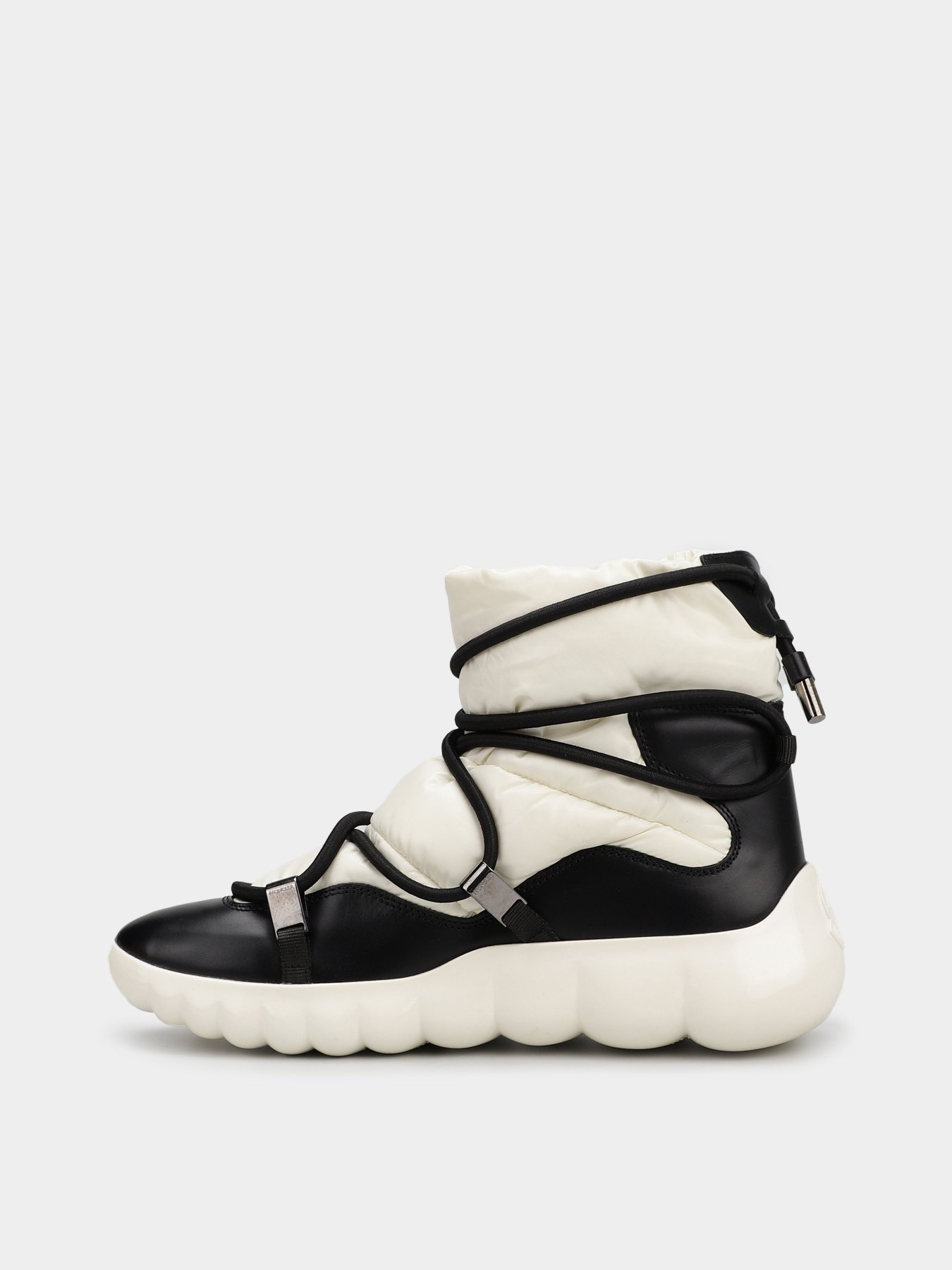 Сапоги дутики Moncler модель 12112091_білий з чорним Фото