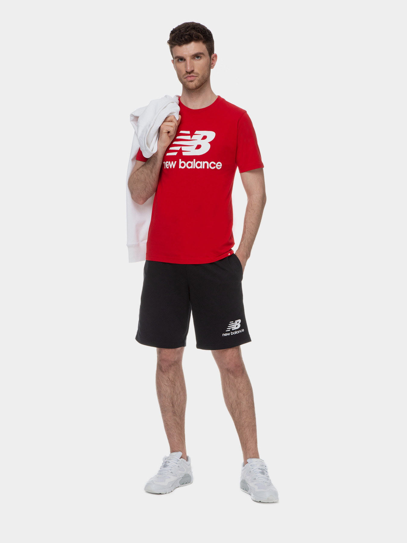 Шорты New Balance Essentials Stacked Logo модель MS03558BK Фото