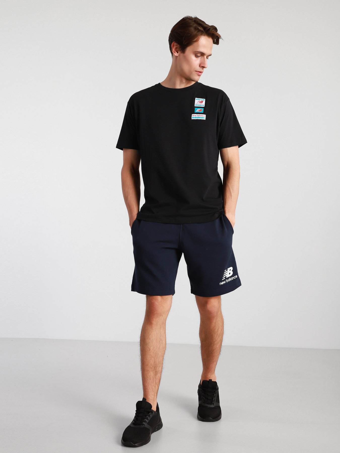 Шорты New Balance Essentials Stacked Logo модель MS03558ECL Фото