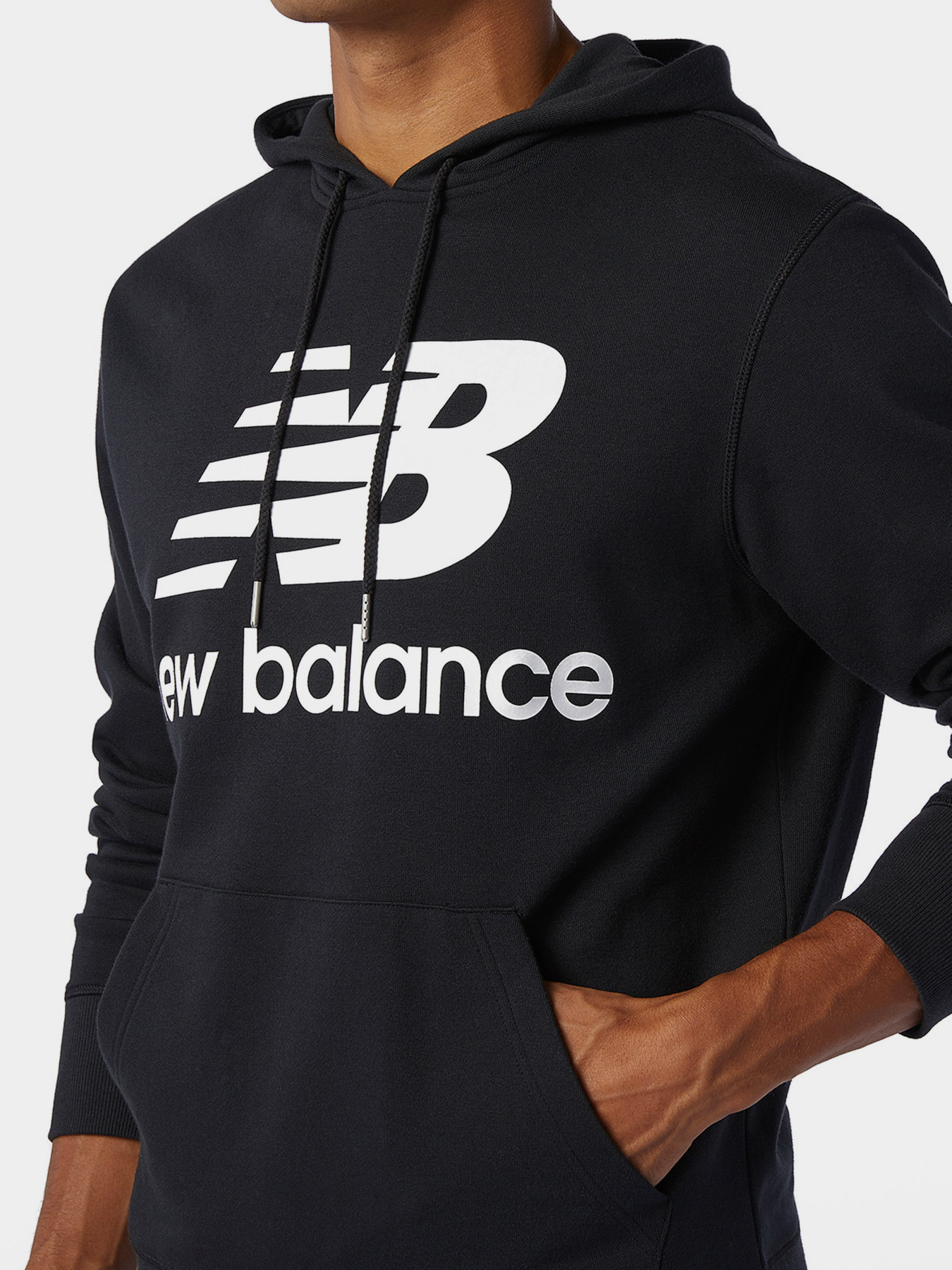 Худи New Balance Essentials Stacked Logo модель MT03558BK Фото