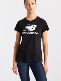 Футболки и поло New Balance Essentials Slacked Logo модель WT91546BK Фото