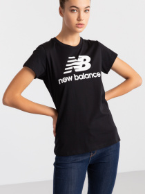 Футболки и поло New Balance Essentials Slacked Logo модель WT91546BK Фото