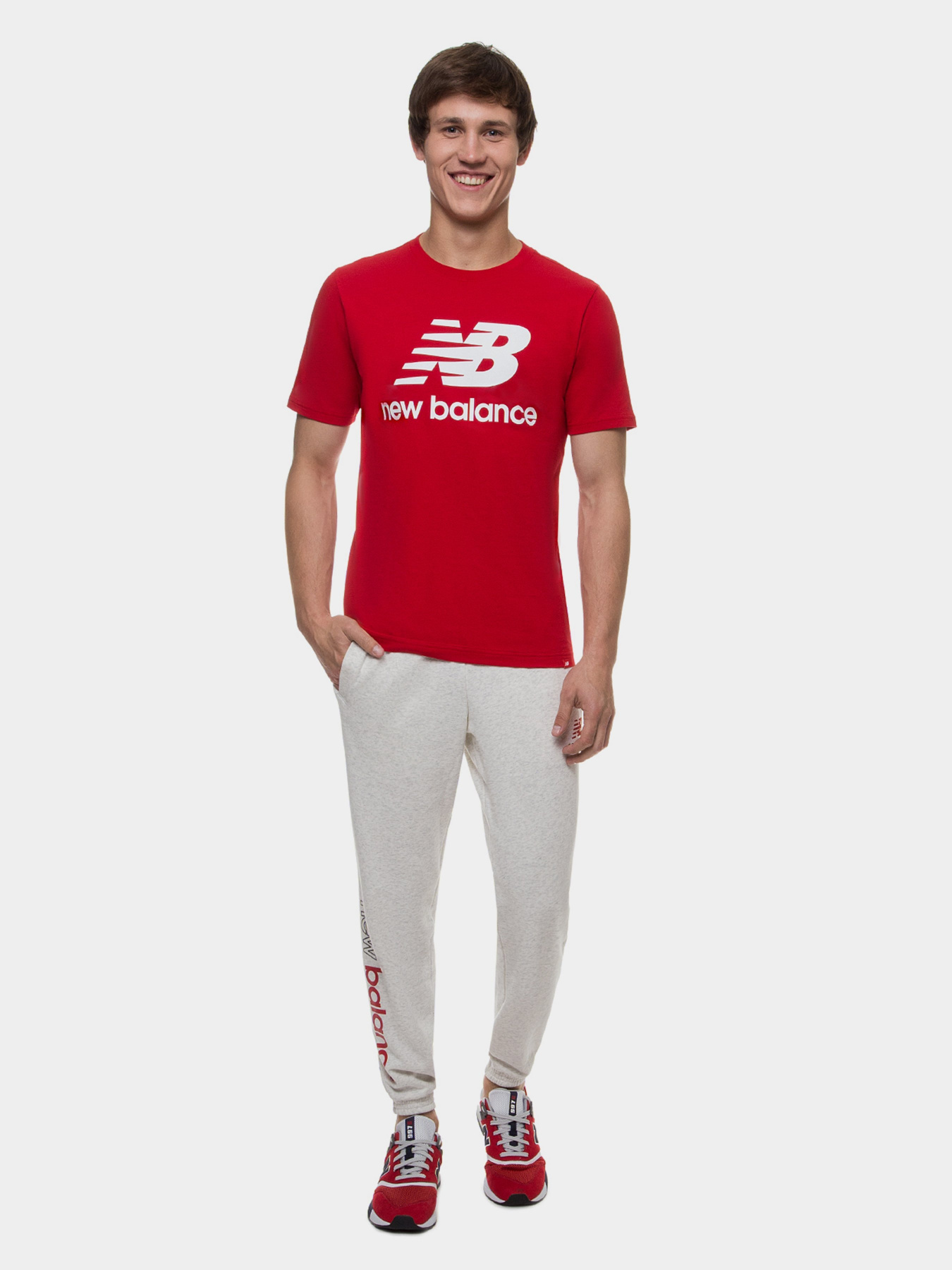 Футболка New Balance Essentials Stacked Logo модель MT01575REP Фото