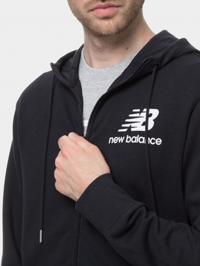 Кофта спортивна New Balance Essentials Stacked Full Zip модель MJ03558BK — фото 4 - INTERTOP