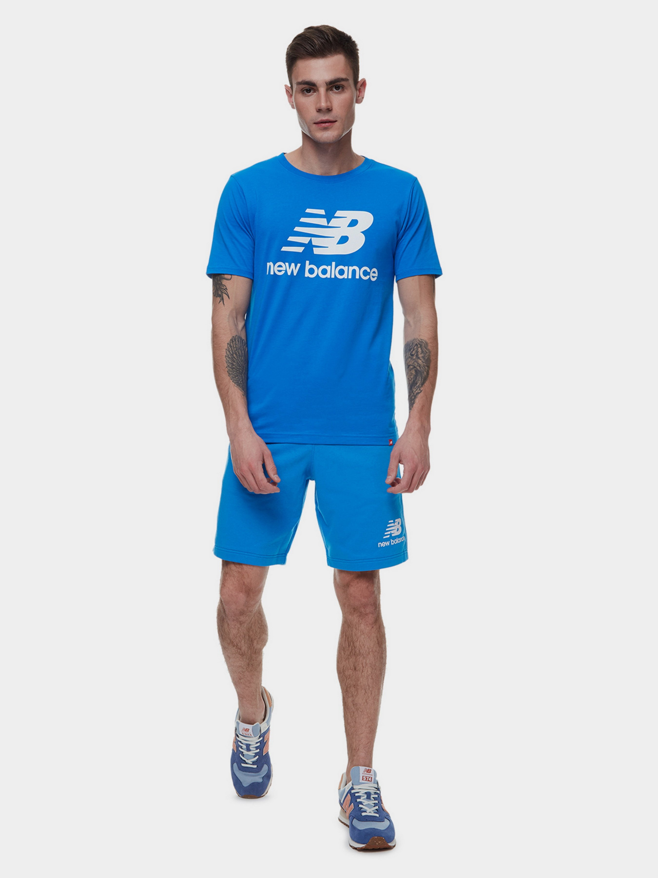 Повседневные шорты New Balance Essentials Stacked Logo модель MS03558SBU Фото