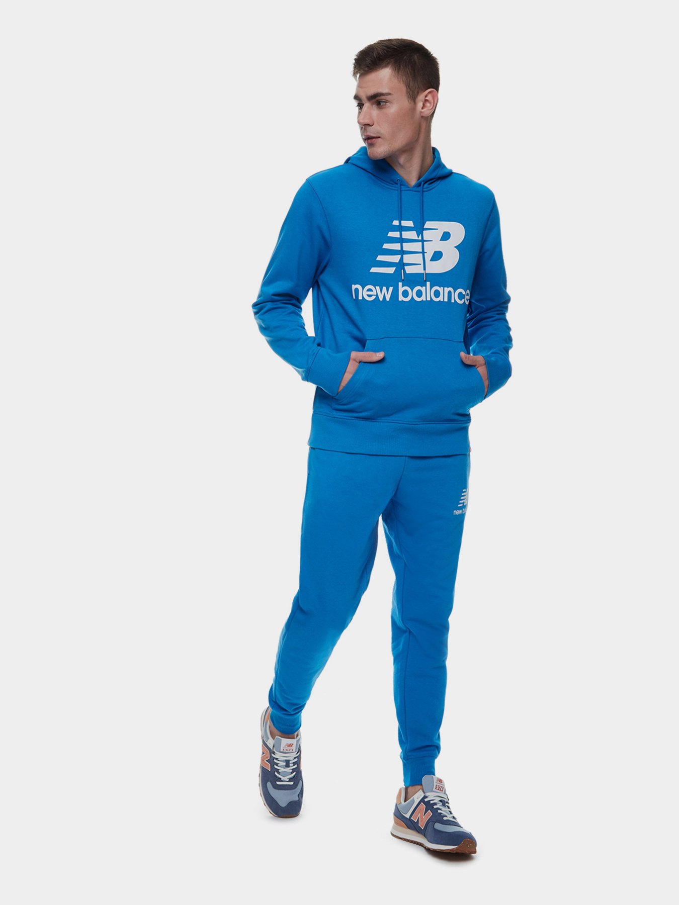 Худи New Balance NB Essentials Stacked Logo модель MT03558SBU Фото