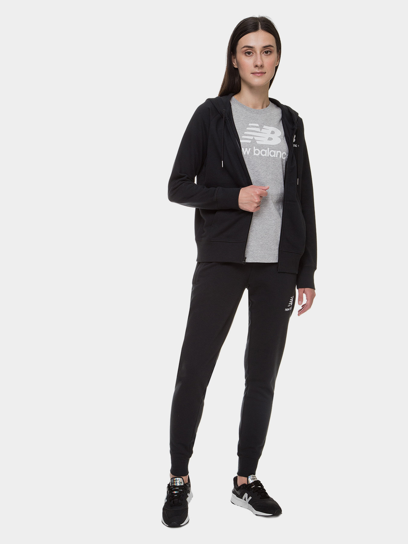 Кофта спортивная New Balance NB Essentials FZ Hoodie модель WJ03530BK Фото