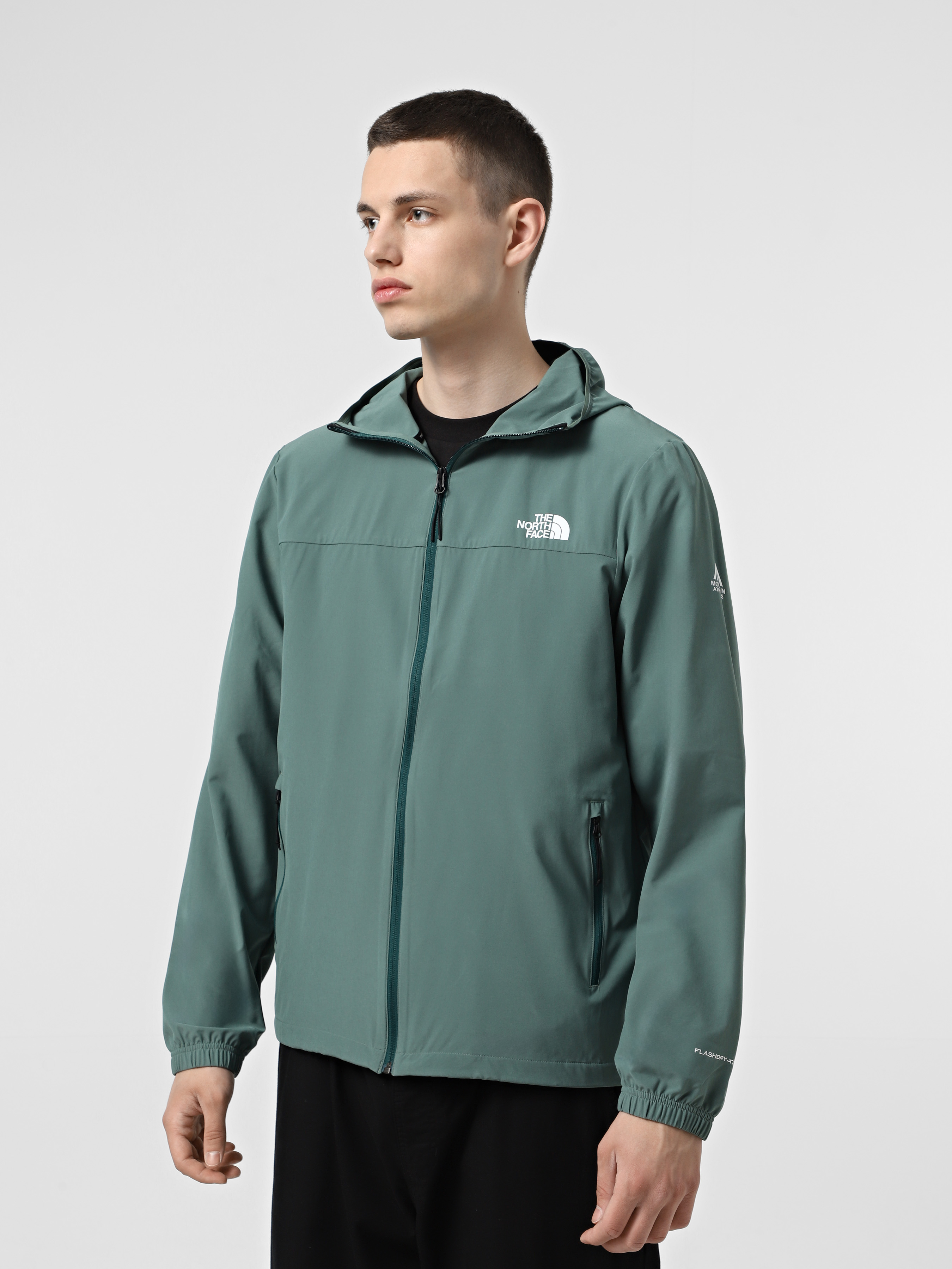 Чоловіча Вітровка The North Face Mountain Athletics Hooded Wind (N6677) колір зелений, матеріал поліестер/еластан