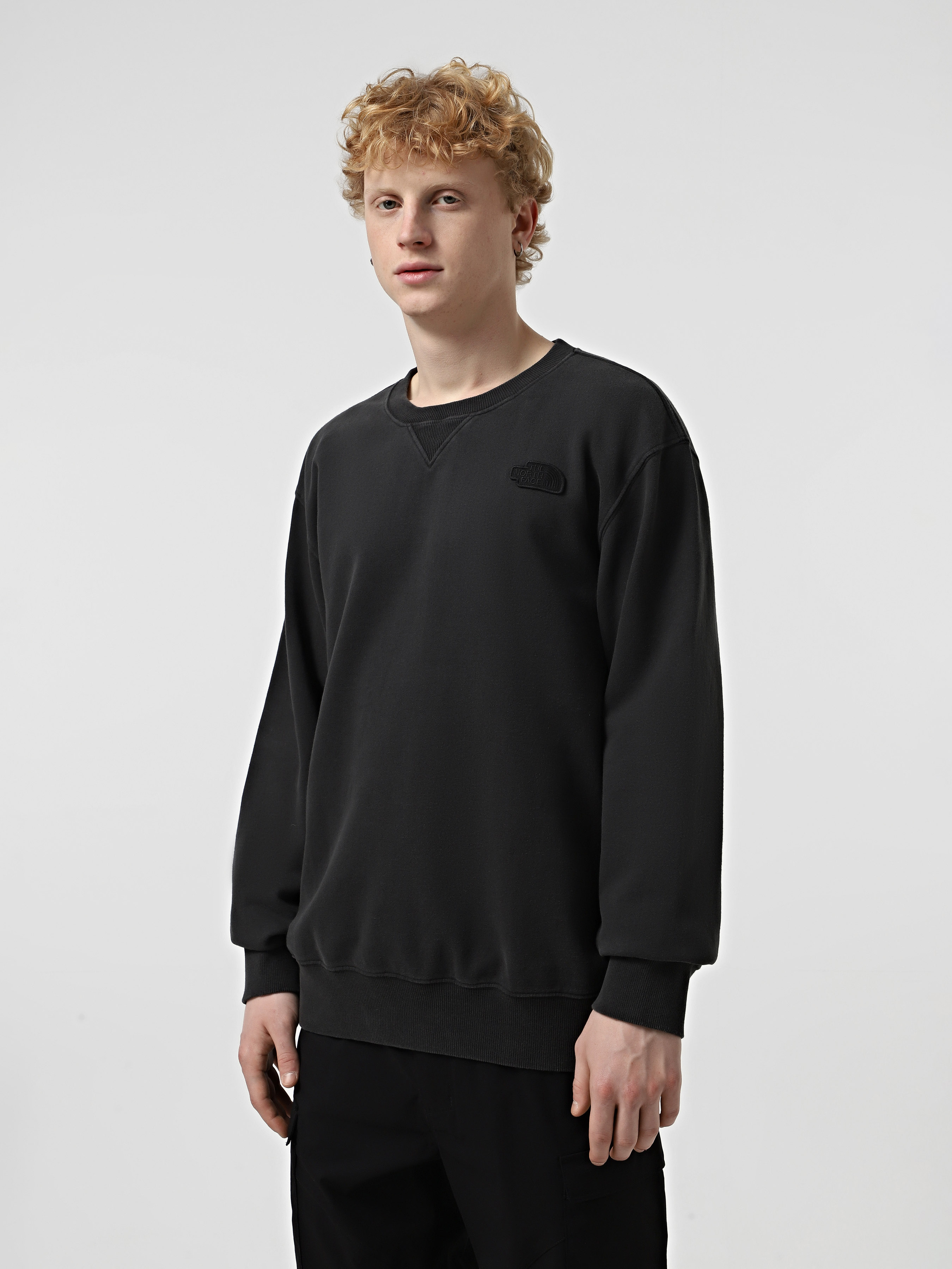 Бавовняний Чоловічий Світшот The North Face Nature Relaxed Crew (N6720) колір чорний