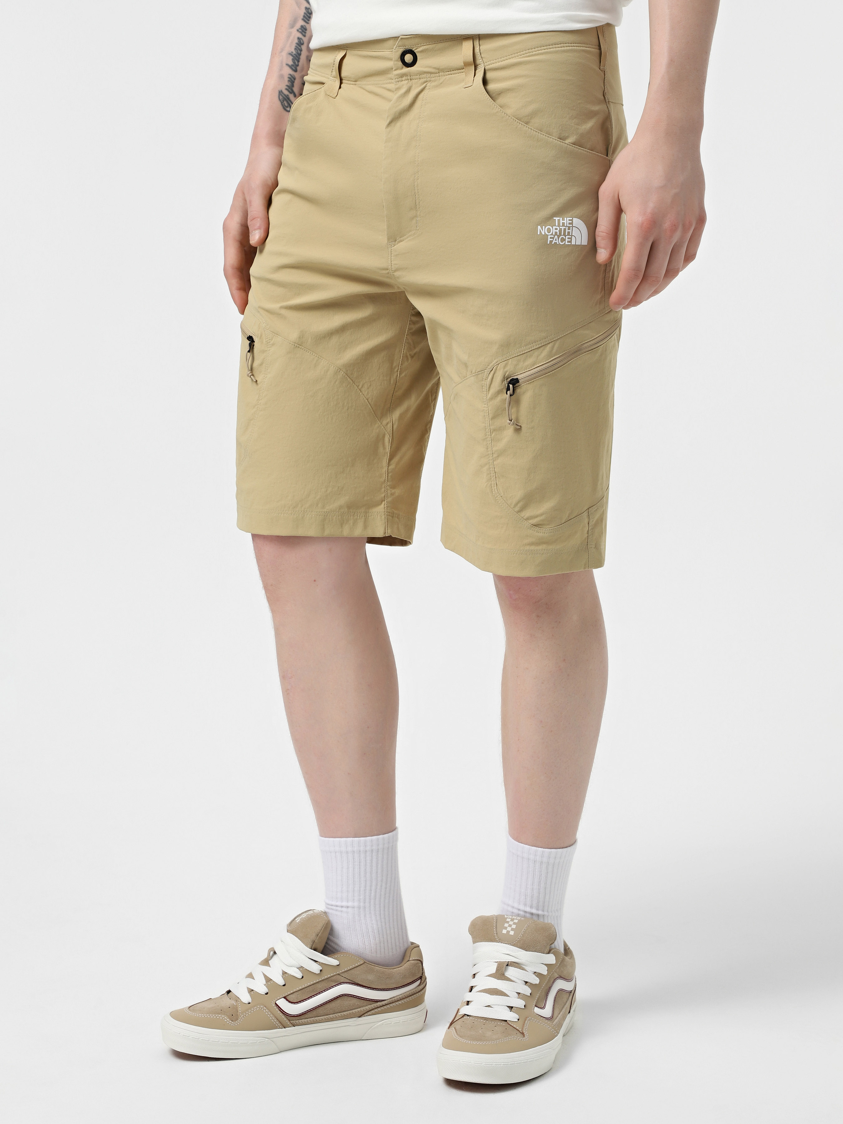 Чоловічі Спортивні шорти The North Face Exploration (N6900) колір бежевий, матеріал нейлон/еластан