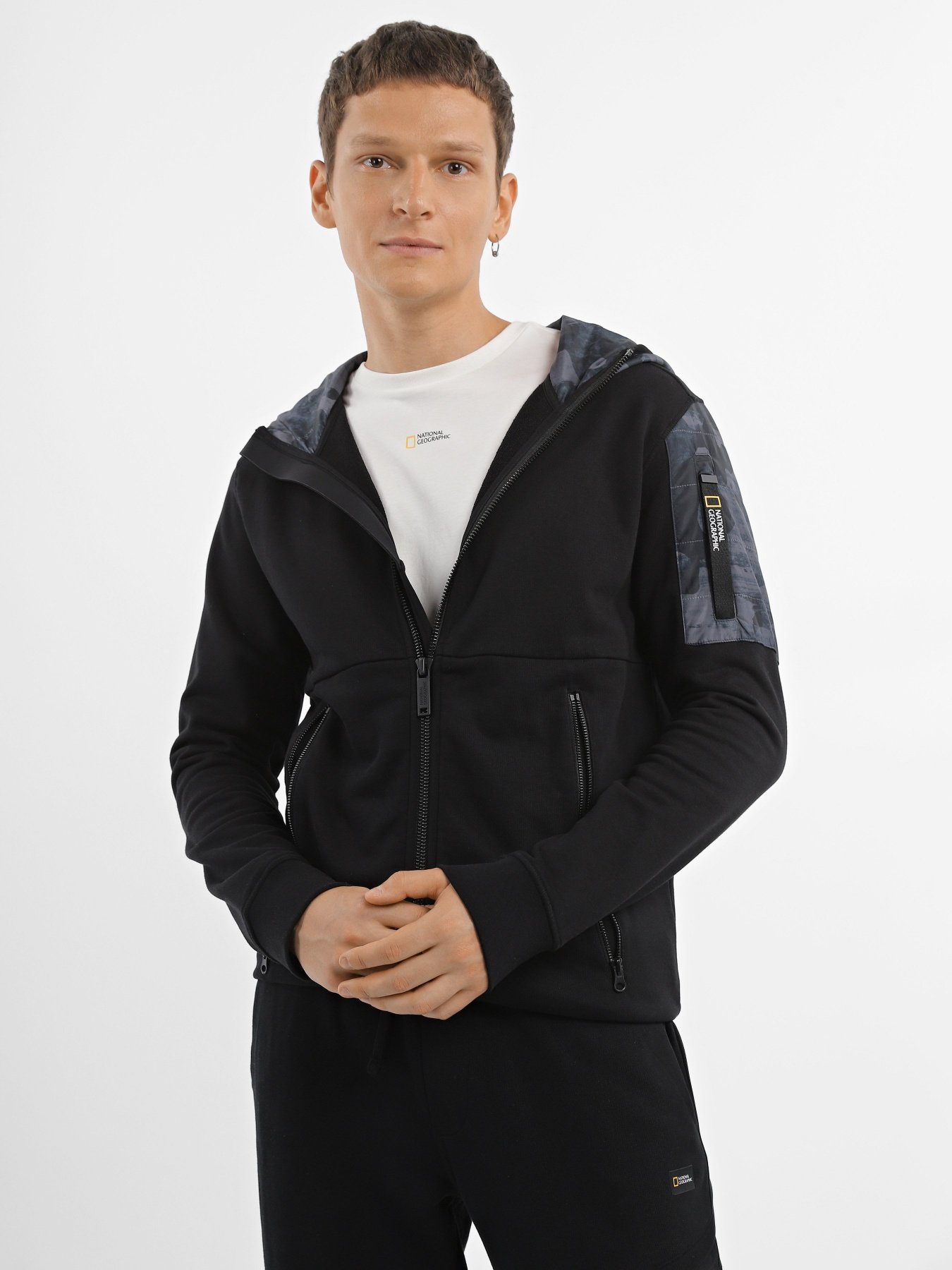 Кофта National Geographic Advanced Foundation Zipped модель M121-02-556_чорний комб. Фото