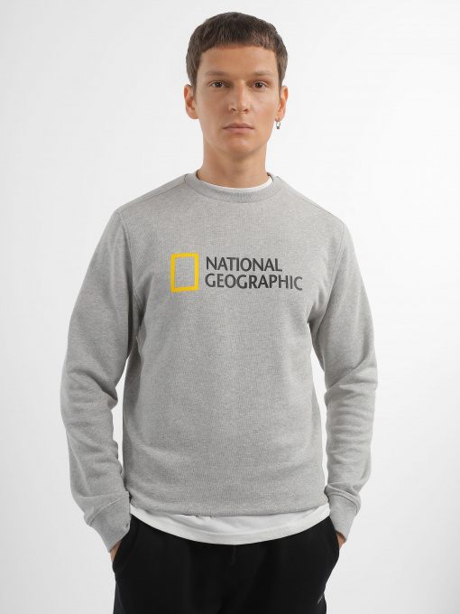 Свитшот National Geographic Foundation Big Logo Crew модель M999-02-814_сірий комб. Фото