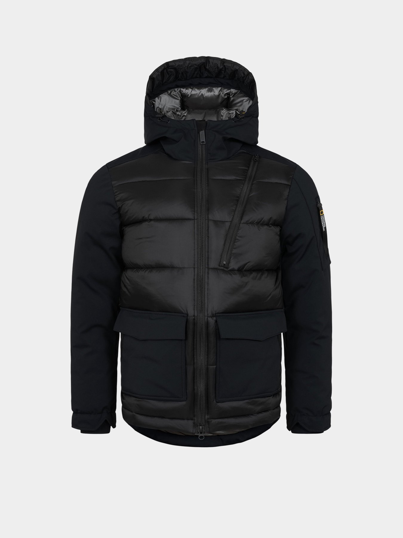 Пуховик National Geographic Re-Developed Hood Puffer модель M121-01-500_чорний Фото