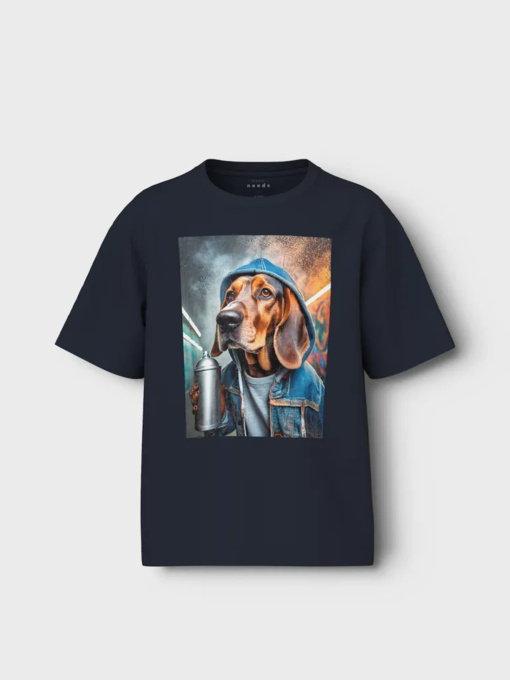 Футболка Name it модель 13239070_Dark Sapphire Graffiti dog Фото
