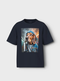 Футболка Name it модель 13239070_Dark Sapphire Graffiti dog Фото
