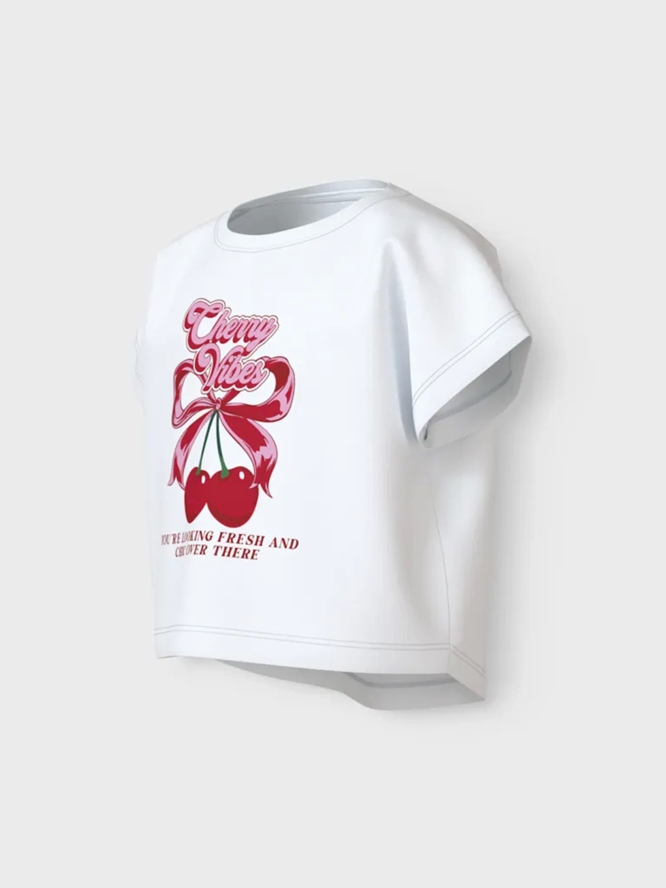 Футболка Name it модель 13215793_Bright White Cherry bow Фото