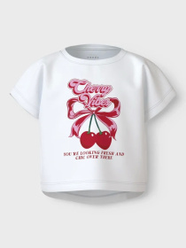 Футболка Name it Модель 13215793_Bright White Cherry bow Фото