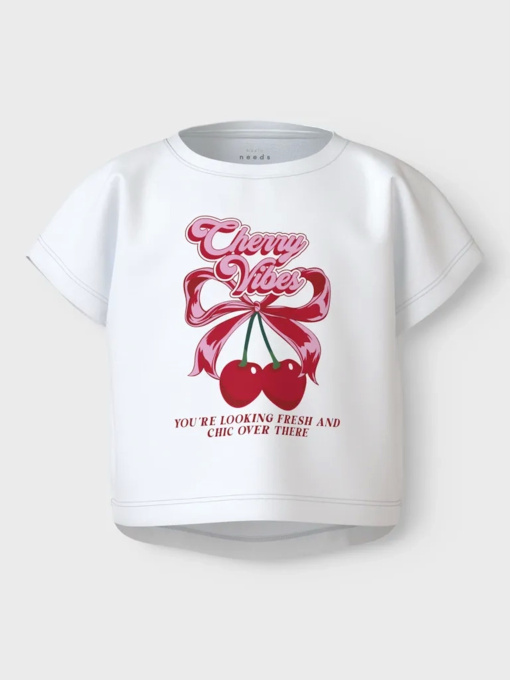 Футболка Name it модель 13215793_Bright White Cherry bow Фото