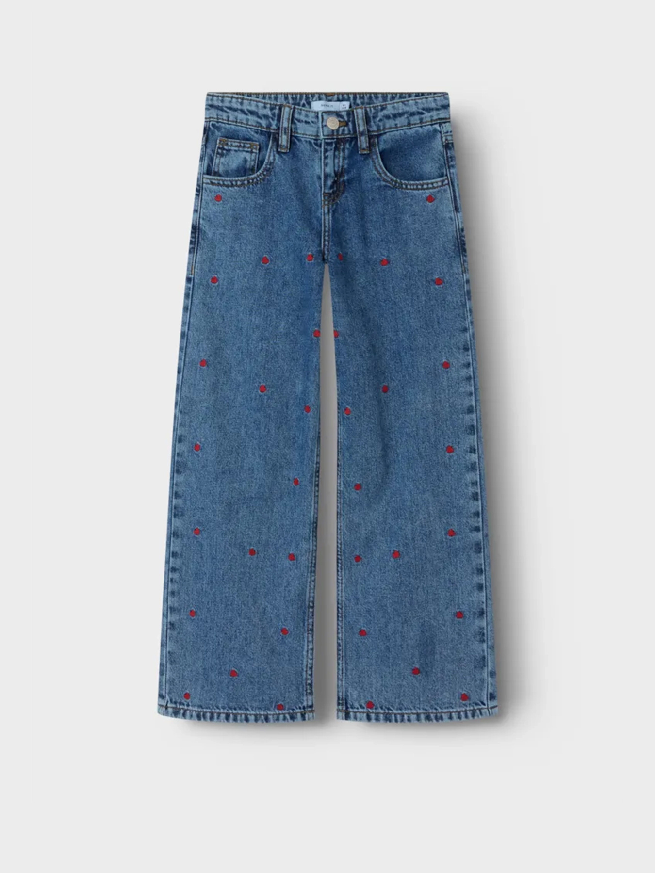 Широкие джинсы Name it модель 13230795_Medium Blue Denim HEART Фото