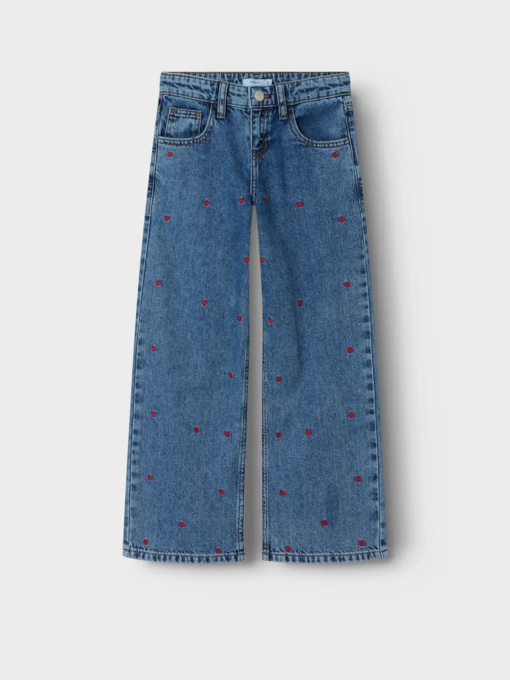 Широкие джинсы Name it модель 13230795_Medium Blue Denim HEART Фото
