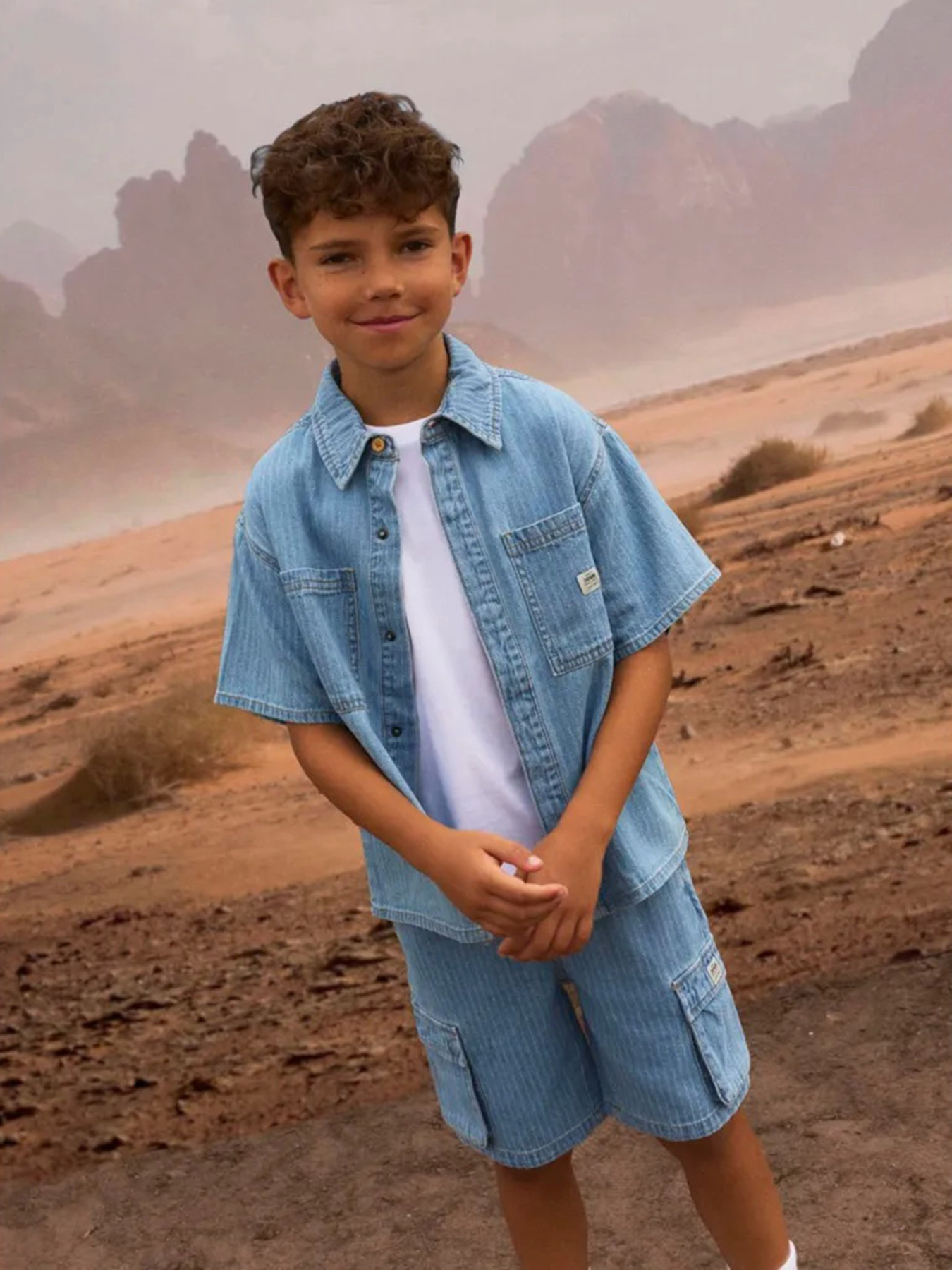 Рубашка повседневная Name it модель 13241473_Light Blue Denim STRIPES Рубашка повседневная Name it модель 13241473_Light Blue Denim STRIPES Фото