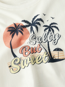 Футболка Name it модель 13215793_Cloud Dancer SALTY BUT SWE Фото