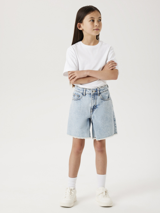 Джинсовые шорты Name it модель 13240207_Light Blue Bleached Denim Фото