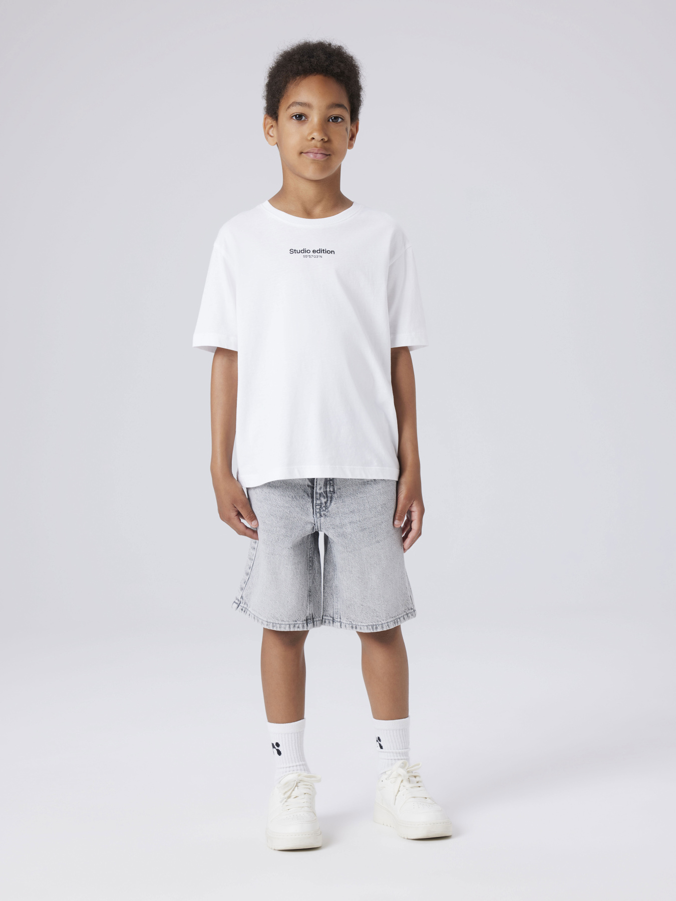 Джинсовые шорты Name it модель 13240777_Grey Denim Фото