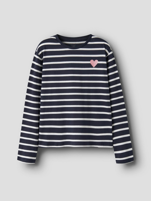 Худі та світшоти Name it OVELINA LS NREG TOP модель 13237888_Bright White DARK SAPPHIRE Фото
