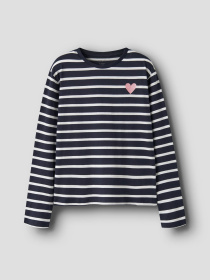 Худі та світшоти Name it OVELINA LS NREG TOP модель 13237888_Bright White DARK SAPPHIRE Фото