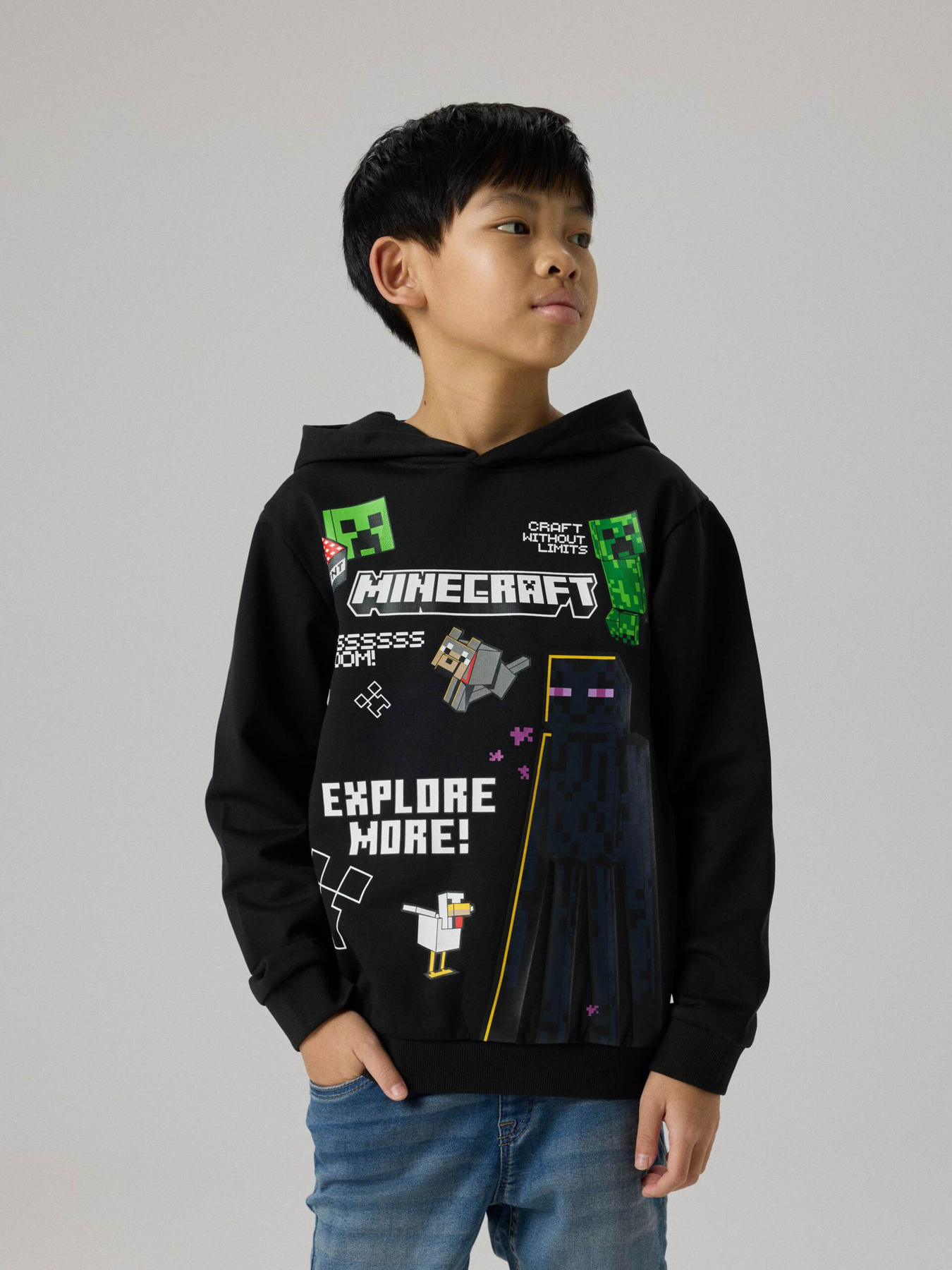 Худи и свитшоты Name it JU MINECRAFT NREG SWE WH модель 13257963_Black Фото