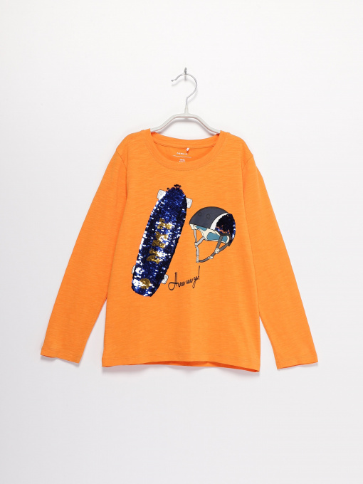 Лонгслив Name it модель 8201T2511_помаранчевий комб. Фото