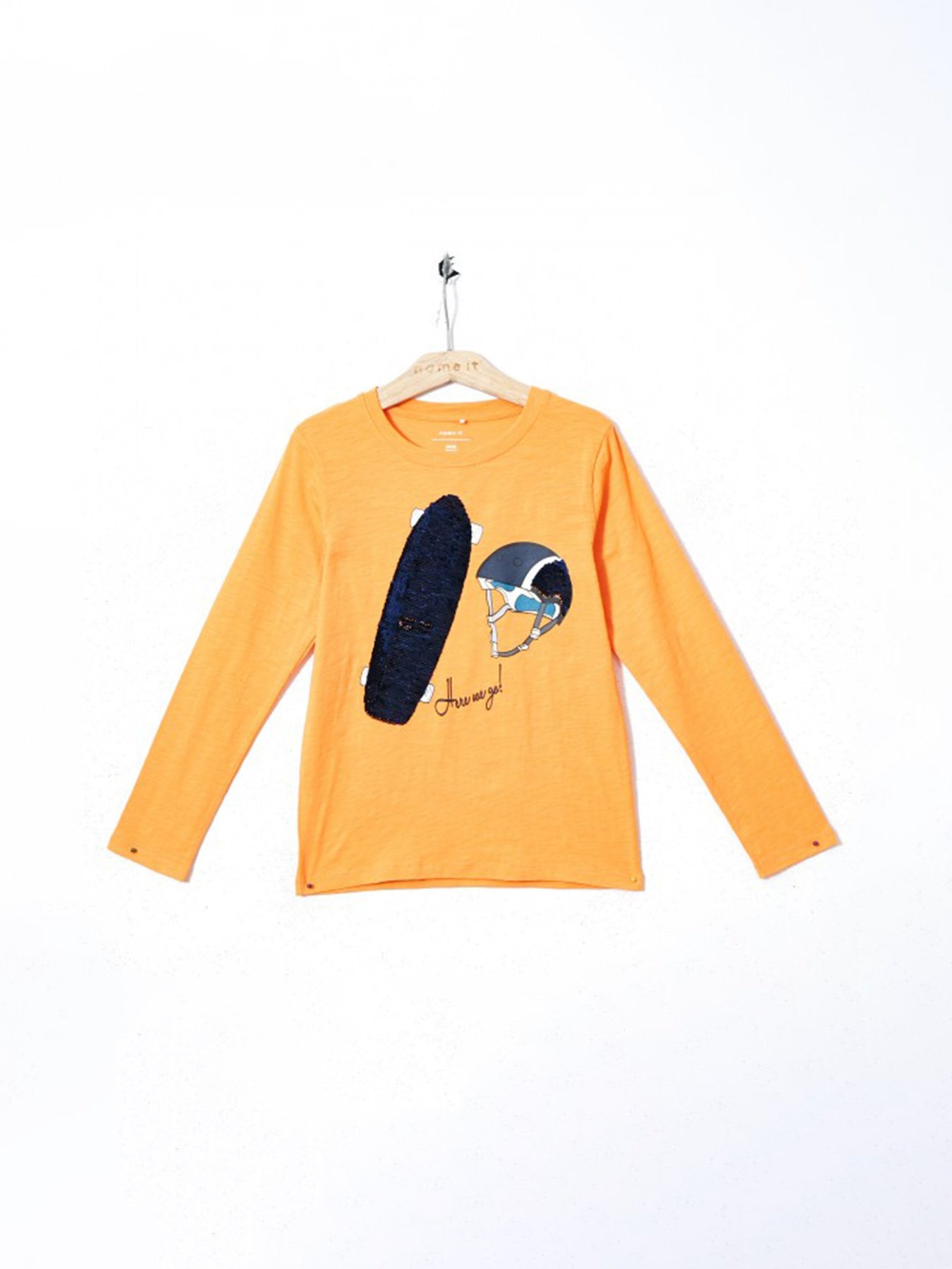 Лонгслів Name it модель 8201T2511TT36_помаранчевий комб. Фото