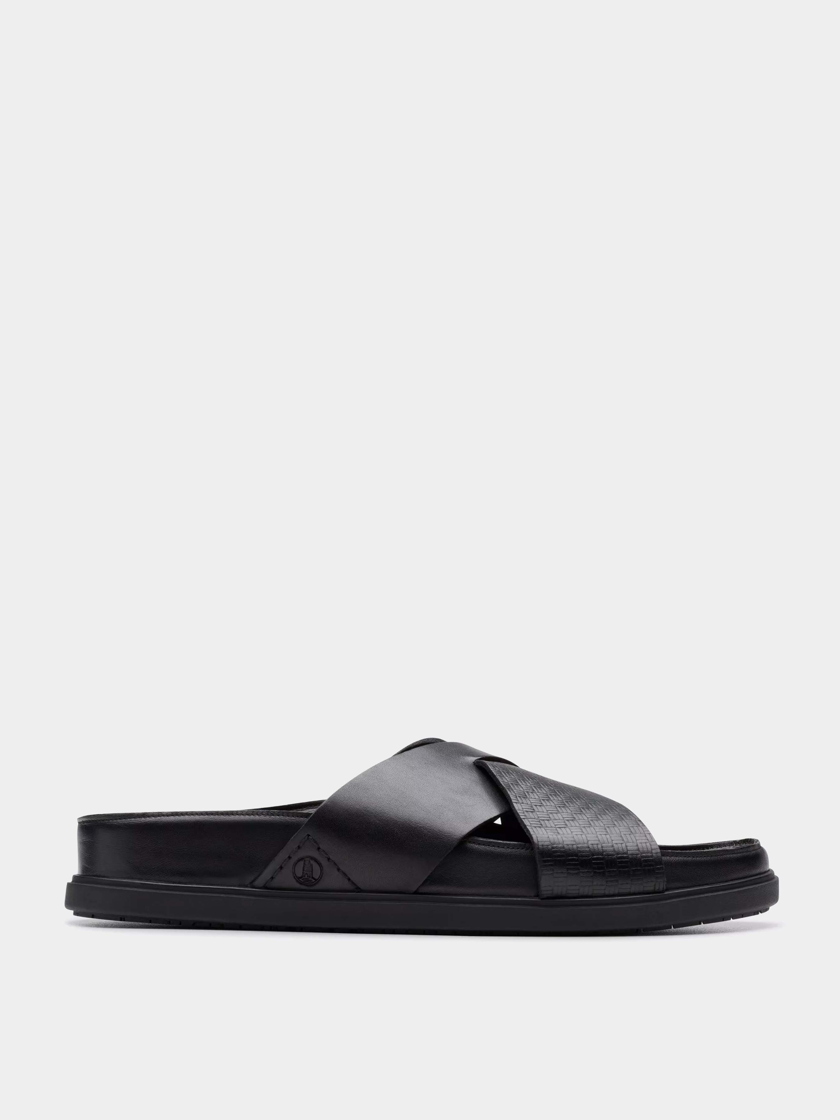 Шкіряні Чоловічі Шльопанці Clarks Torford Cross (OM4078) колір чорний