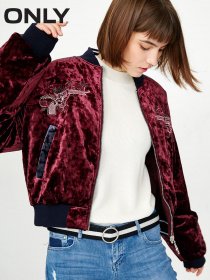 Зимова куртка Only модель 117323521E21_т.бордовий комб. Фото