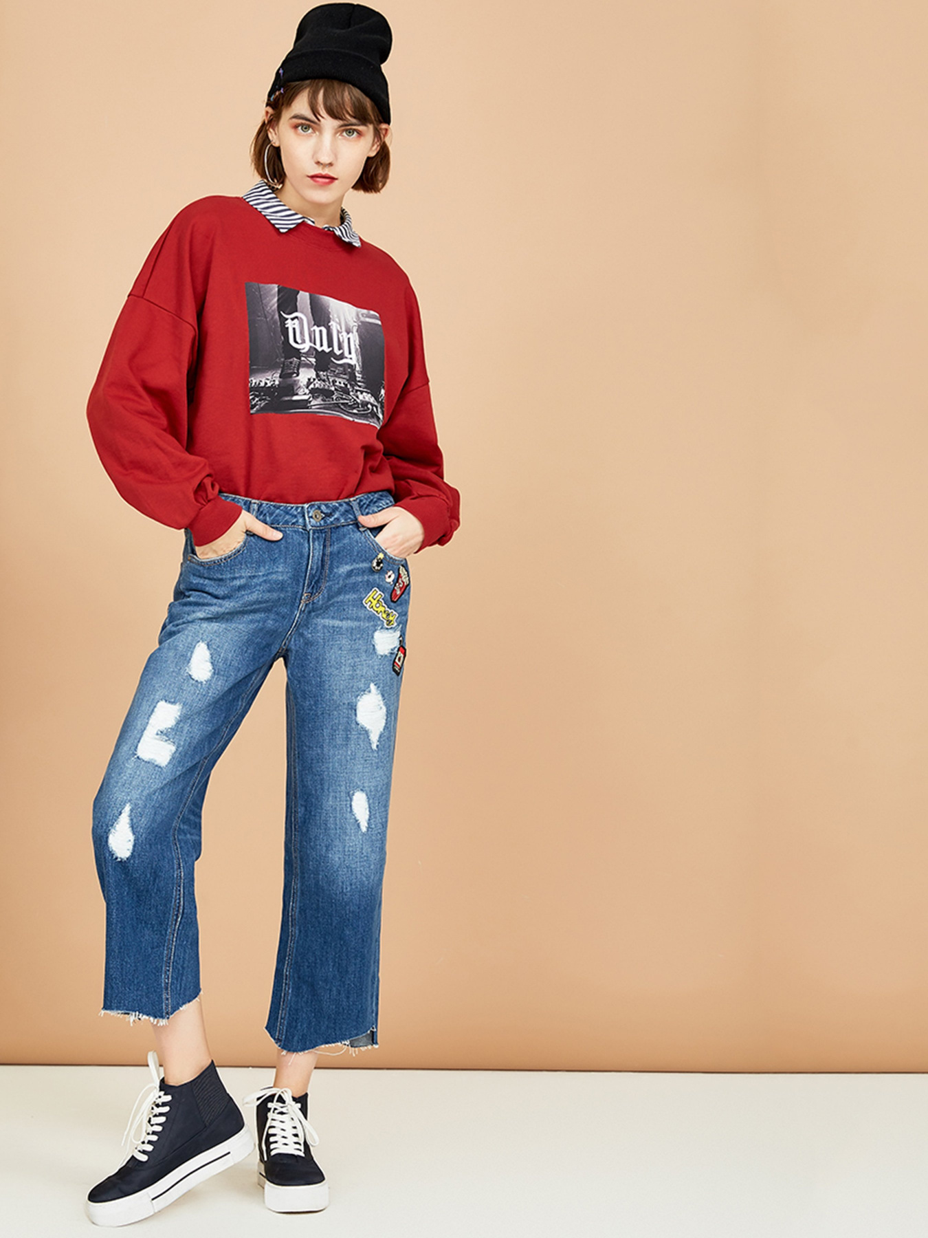 Прямі джинси Only модель 117332532J34_синій комб. Фото