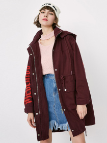 Плащ Only модель 117336546E21_т.бордовий Фото