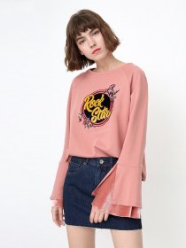 Лонгслів Only модель 11739S582E15_т.рожевий комб. Фото